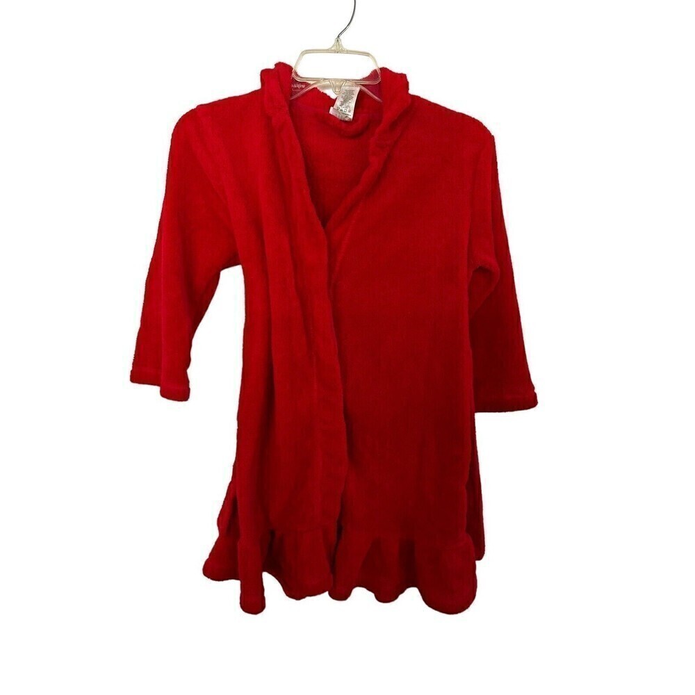 Pj & Me Toddler Girls Wrap Around Robe Red 6/6X